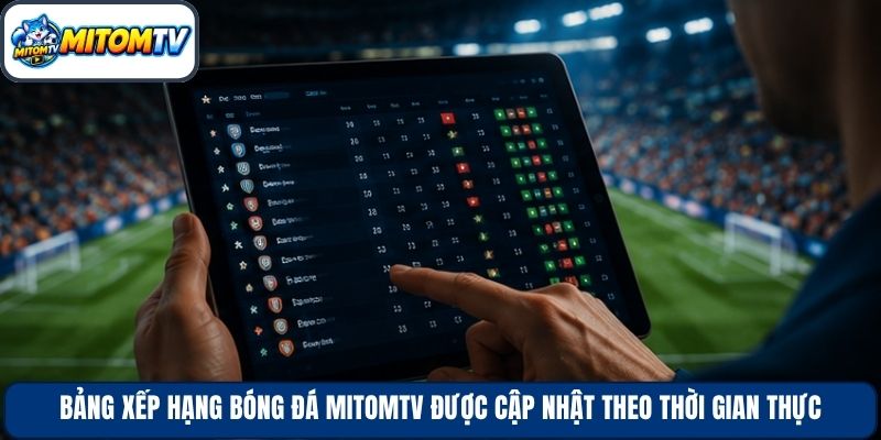 Bảng xếp hạng bóng đá Mitomtv được cập nhật theo thời gian thực